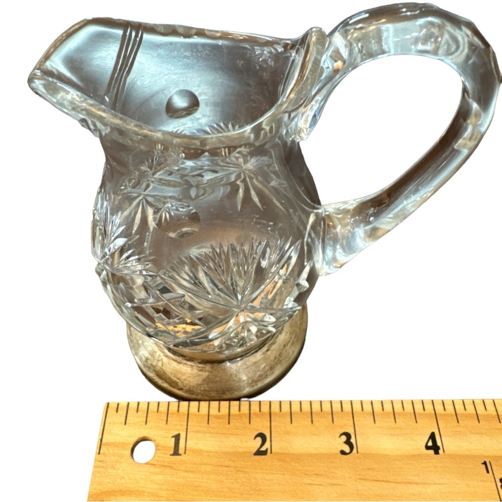 Crystal & Sterling Silver Small Jug Vintage - Picture 9 of 10
